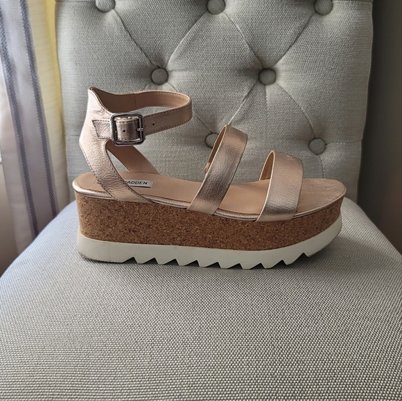 Steve Madden Kirsten Cork Wedge Platform Sandal - Picture 5 of 10